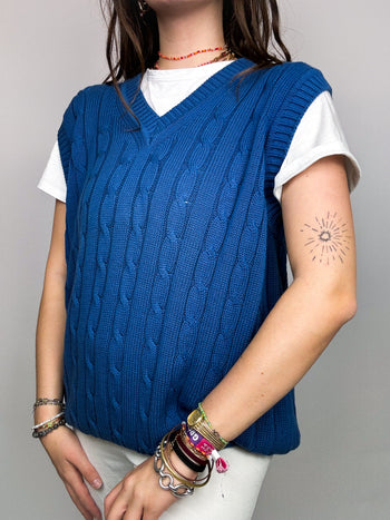 Vintage royal blue vest L 