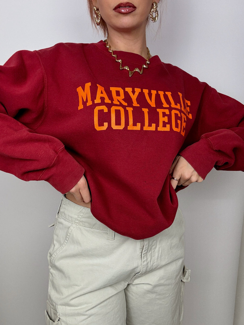 Vintage S campus red sweater