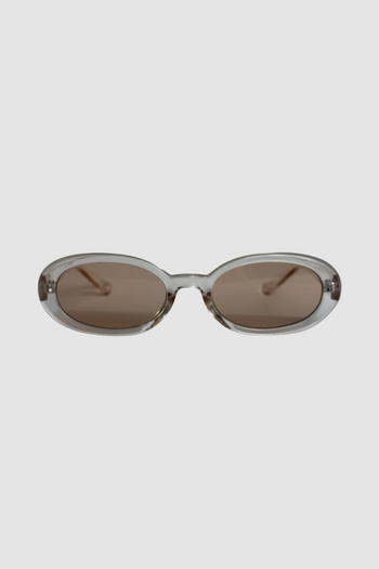 Blue recycled rectangular vintage glasses with blue lenses 