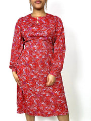 Vintage patterned mesh mini dress M