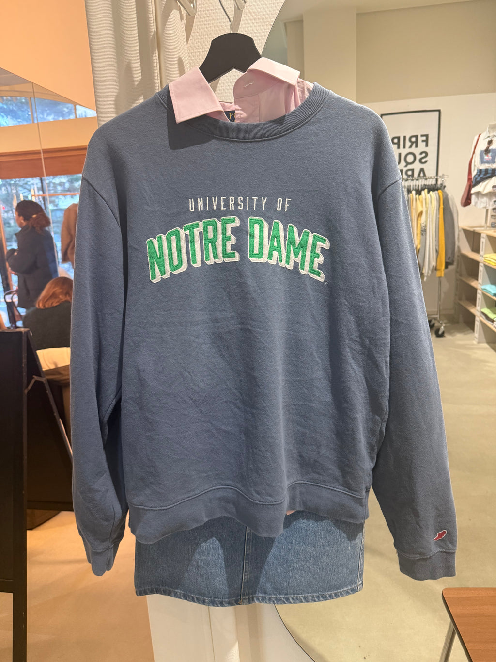 Sweat bleu notre dame L vintage