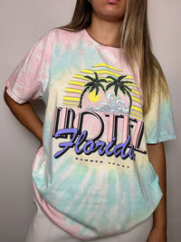 Tee shirt Tie &die pastel L vintage