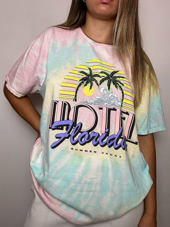 Tee shirt Tie &die pastel L vintage