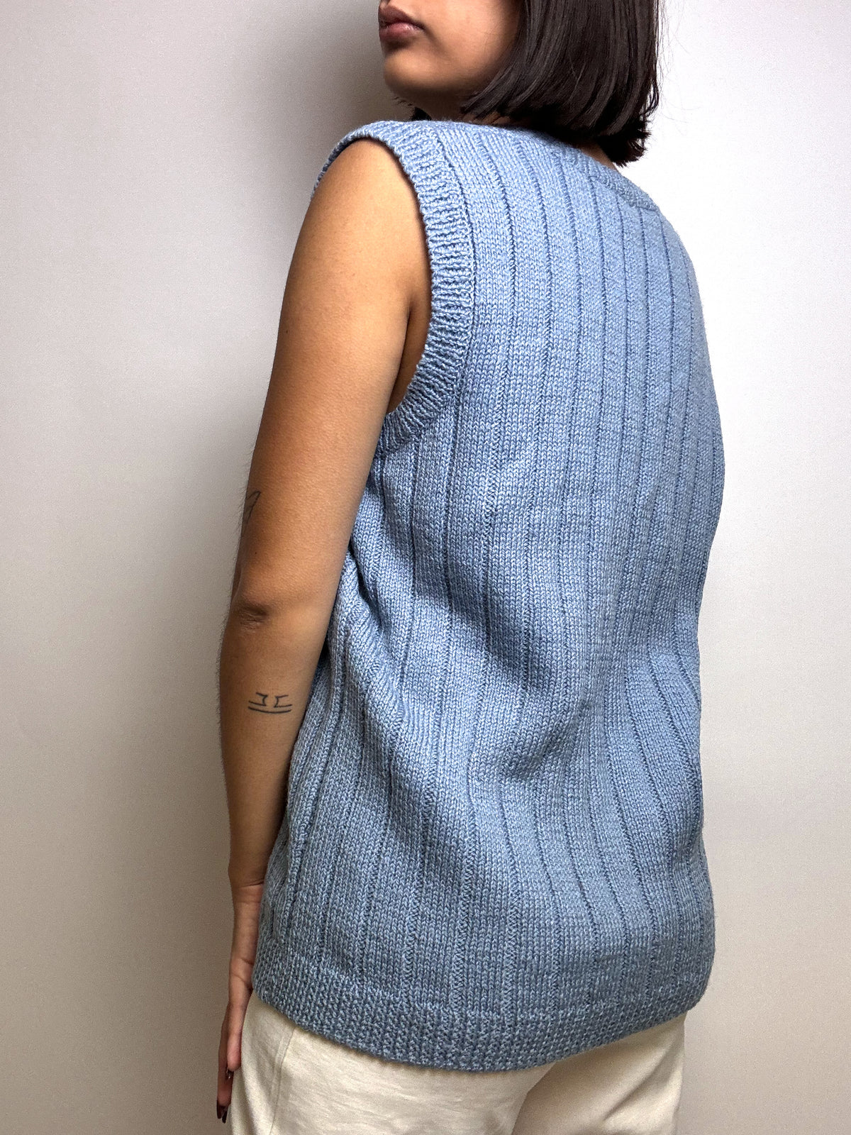 Gilet en maille bleu clair S/M