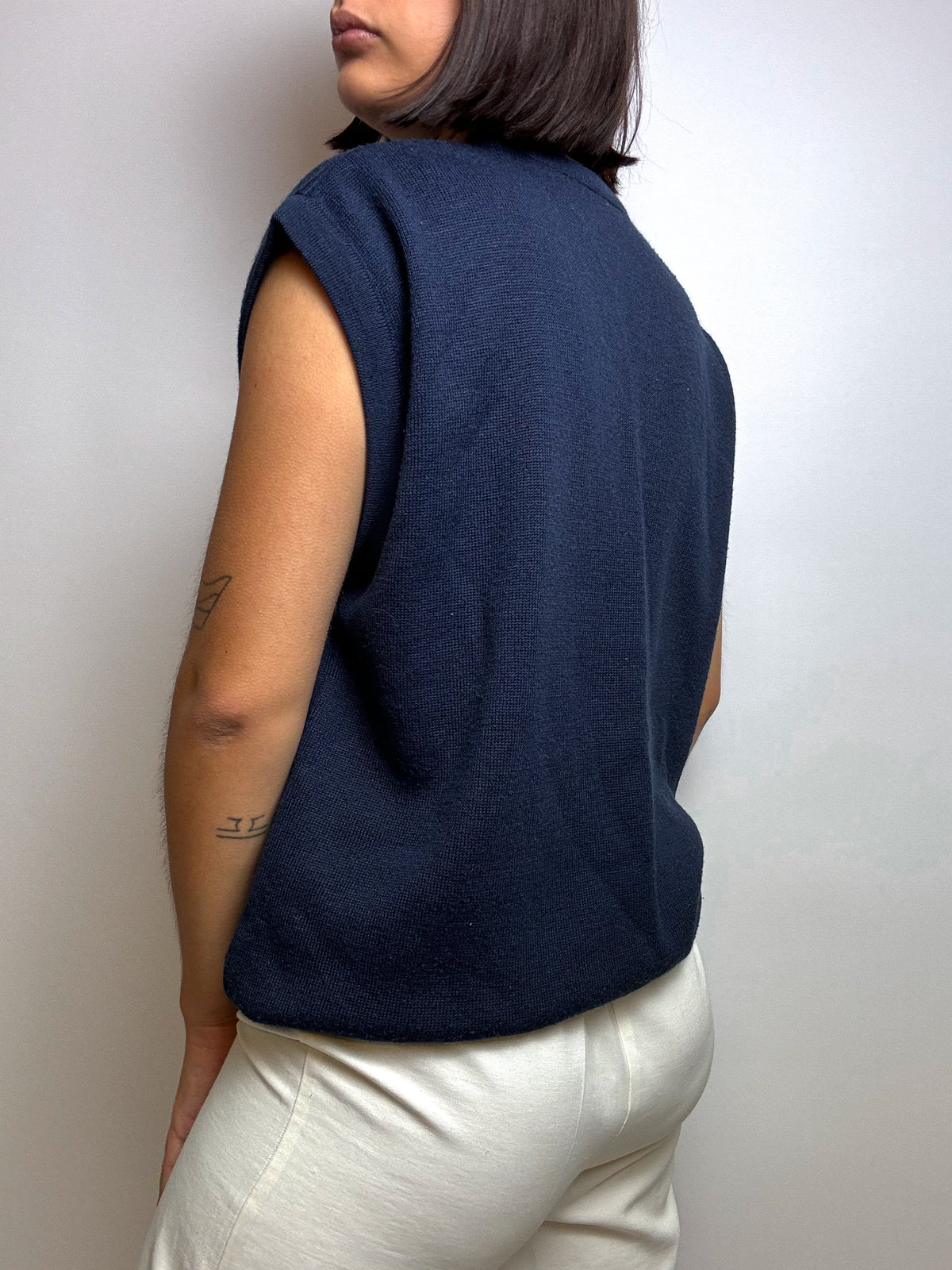 Gilet en laine bleu foncé S/M