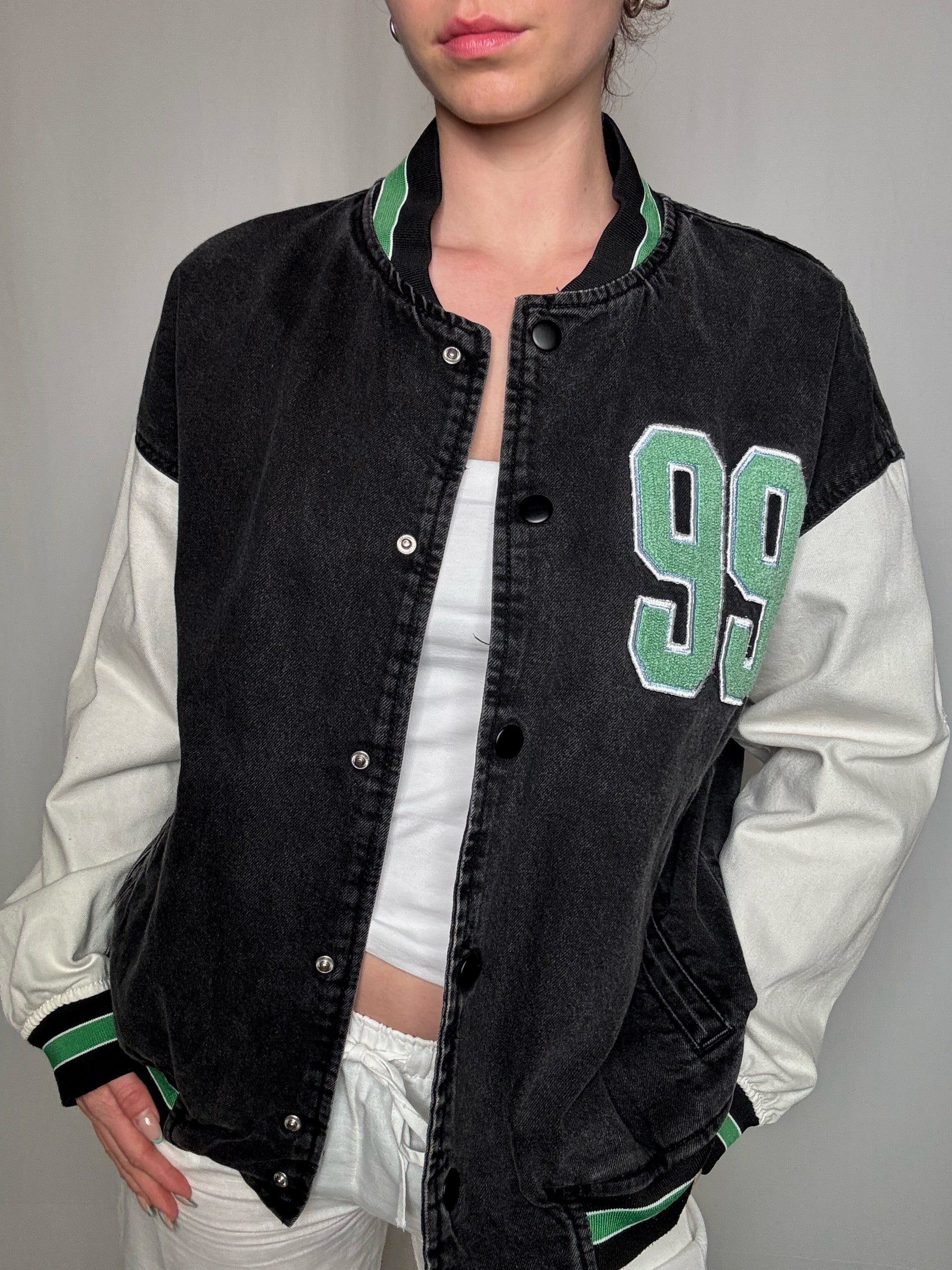 Bomber varsity en denim L vintage