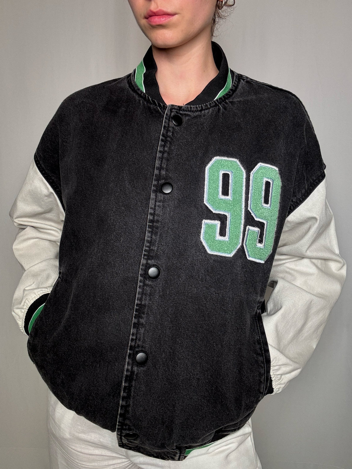 Bomber varsity en denim L vintage