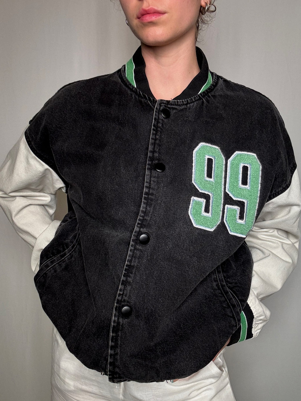 Bomber varsity en denim L vintage