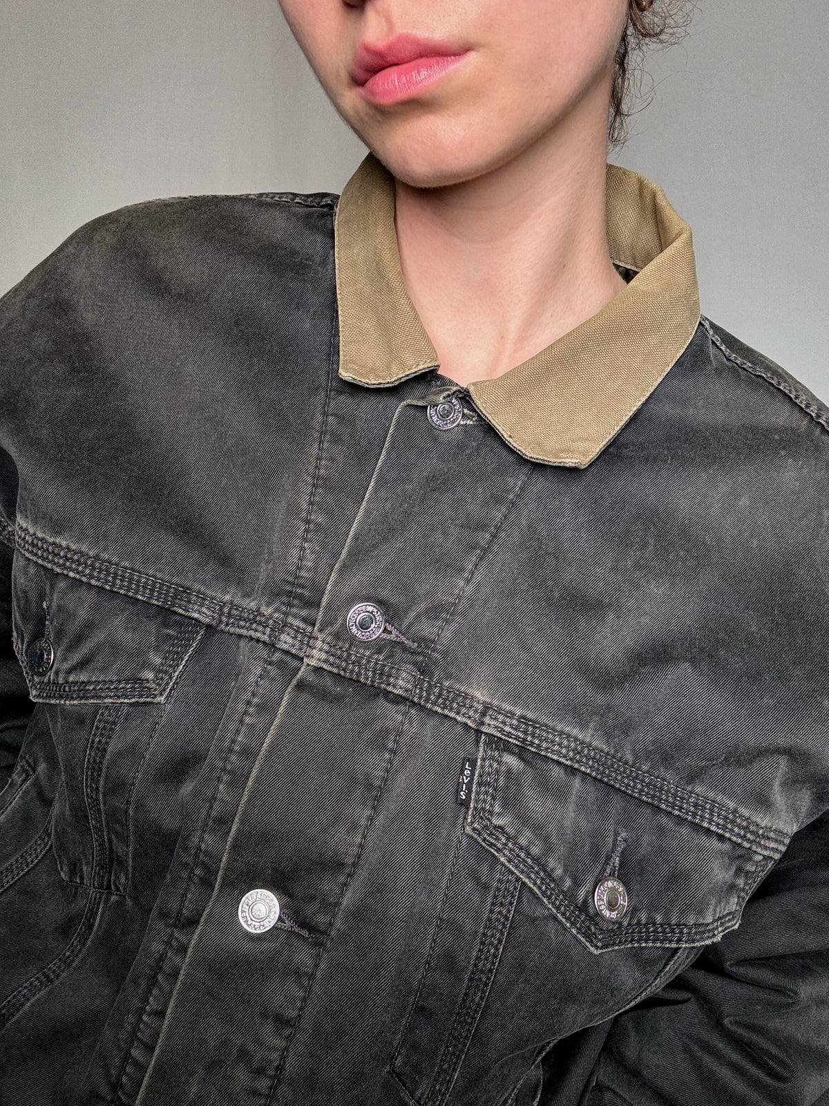 Veste en jean grise Levi's M/L vintage