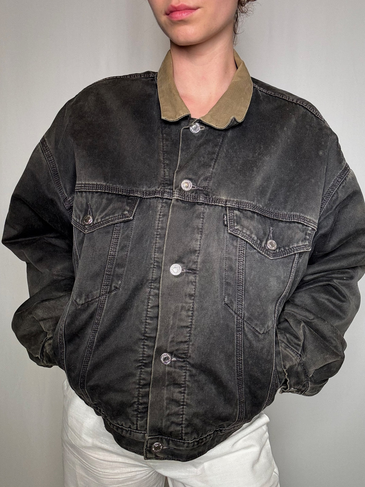 Veste en jean grise Levi's M/L vintage