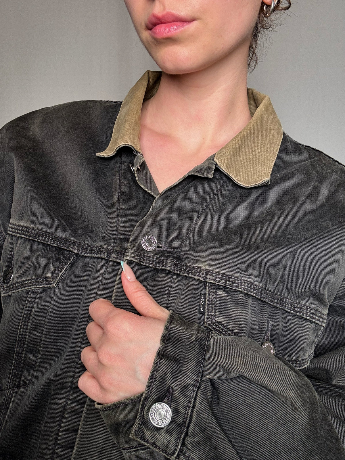 Veste en jean grise Levi's M/L vintage