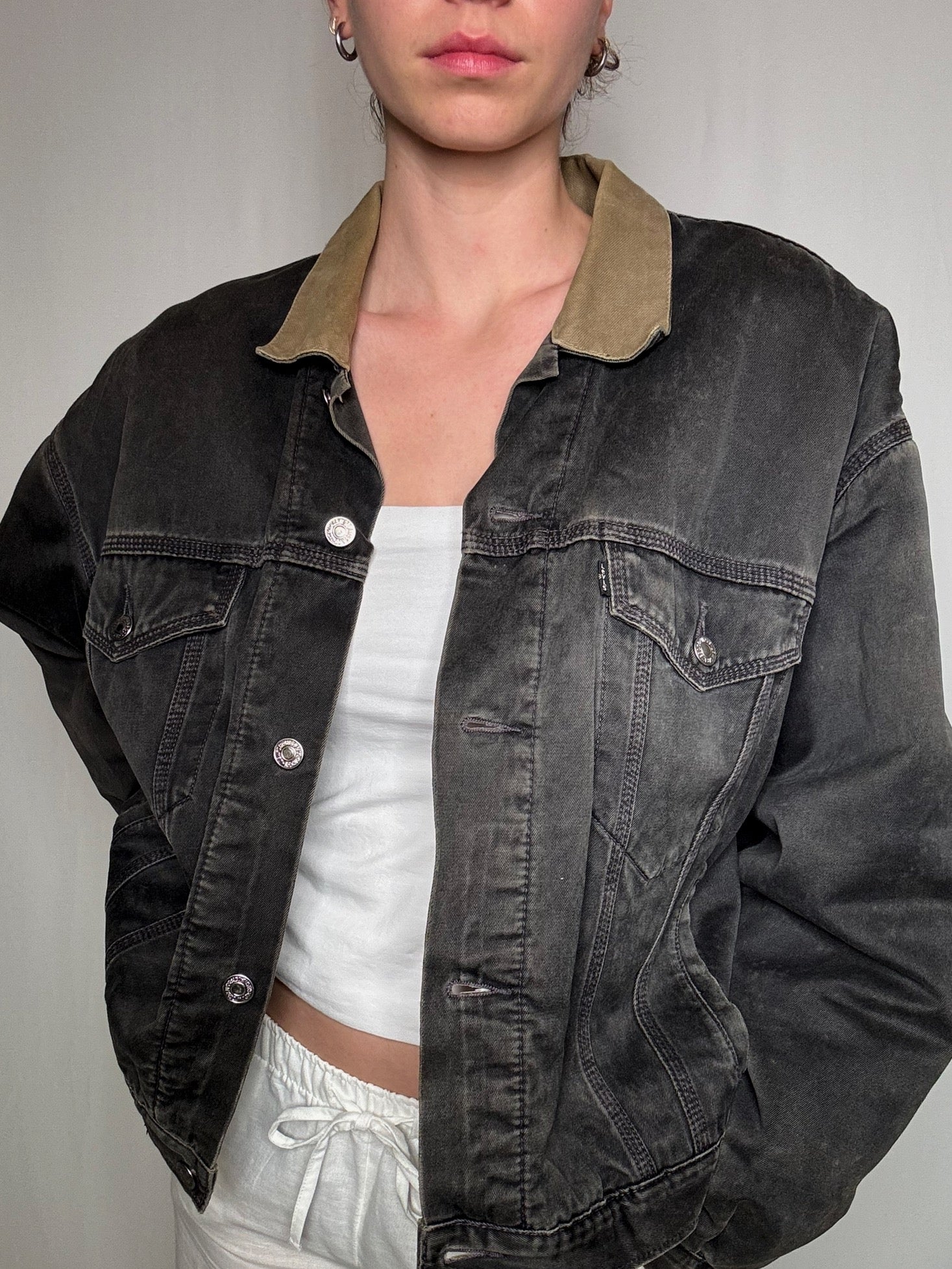 Veste en jean grise Levi's M/L vintage