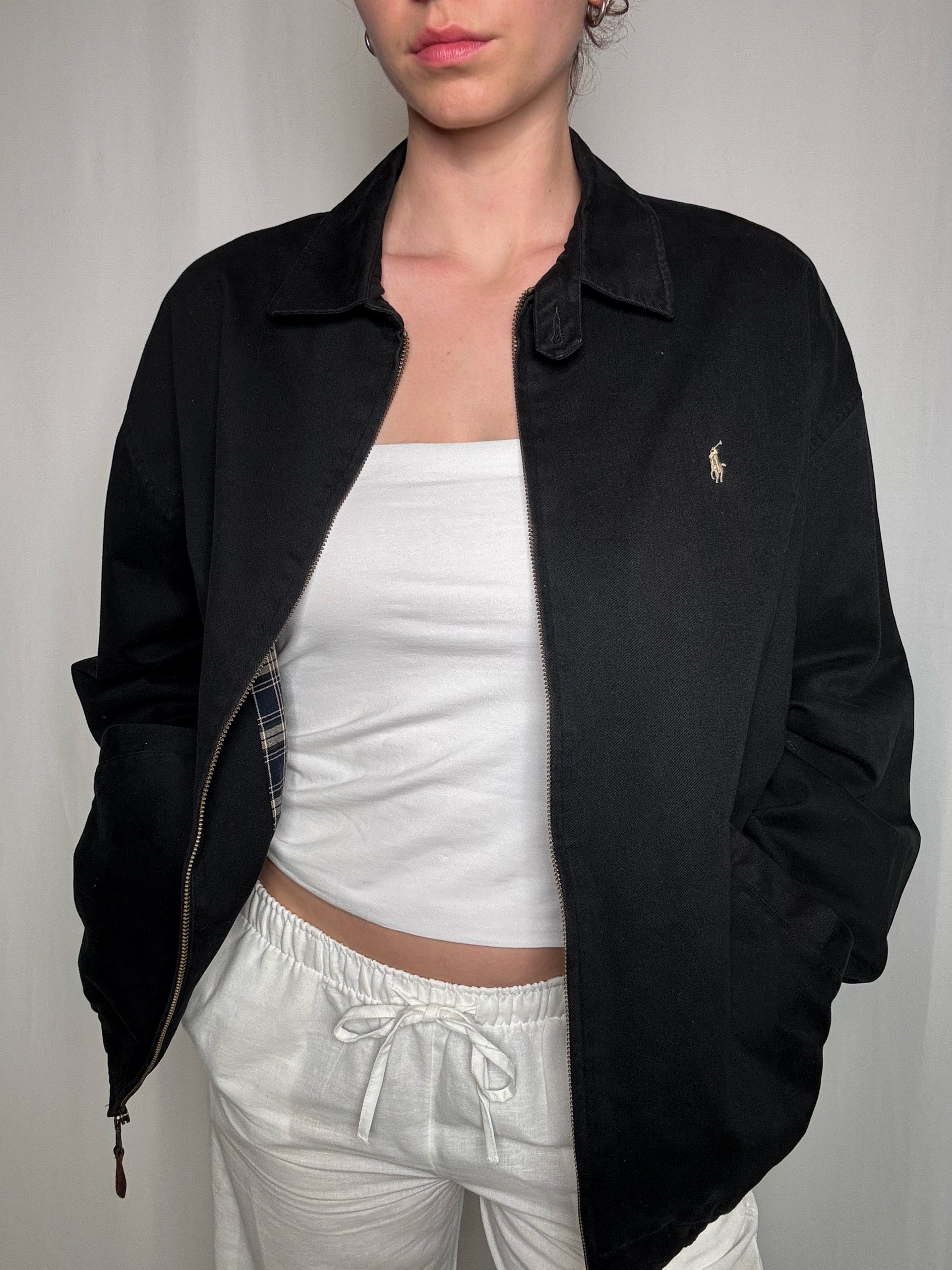 Veste blouson noir Ralph Lauren L vintage