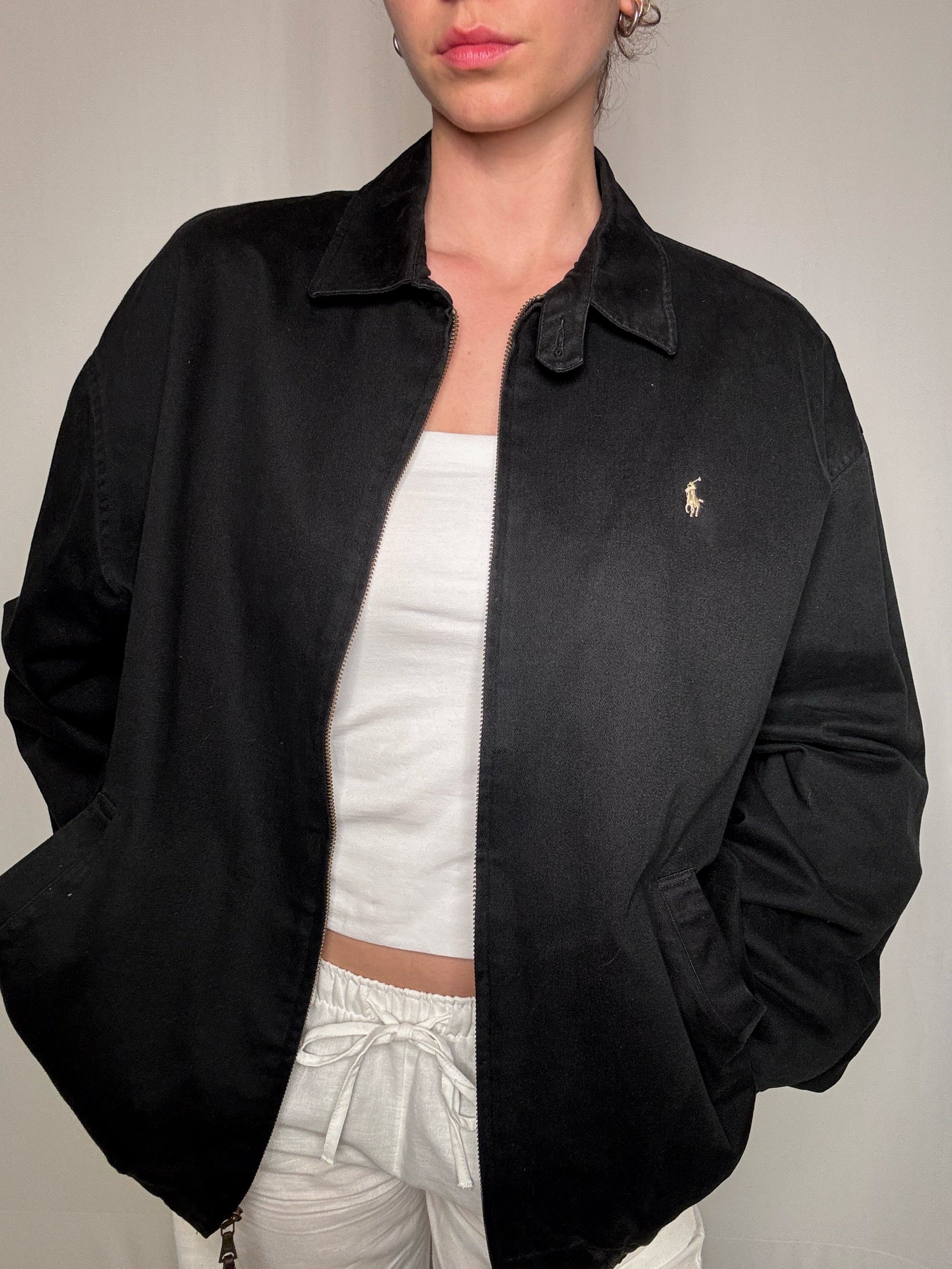 Veste blouson noir Ralph Lauren L vintage