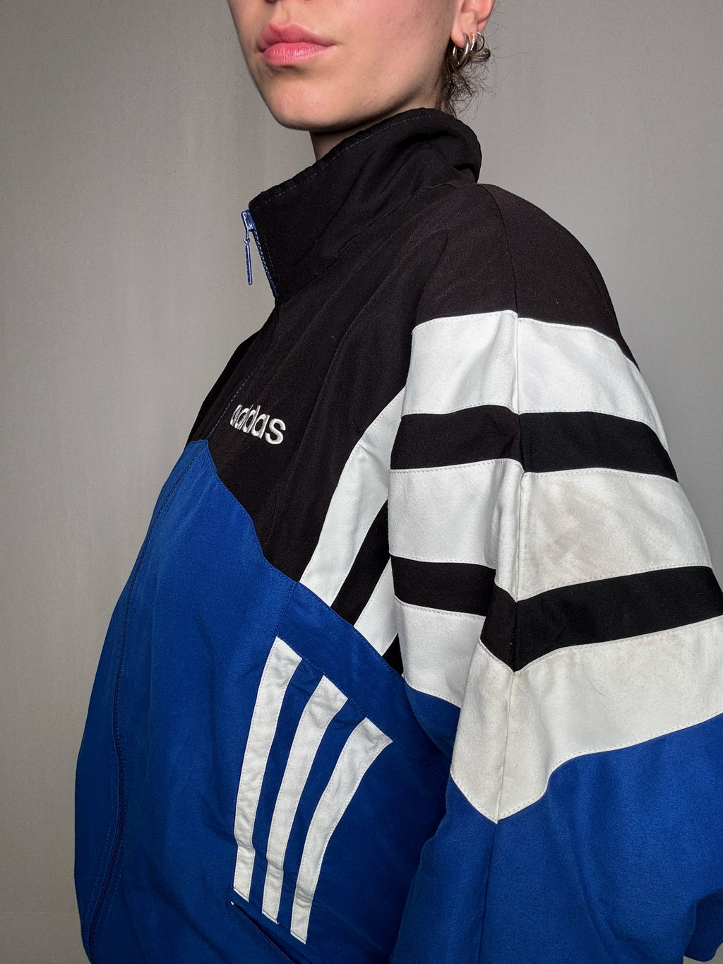 Jacket Adidas bleu/noir M vintage