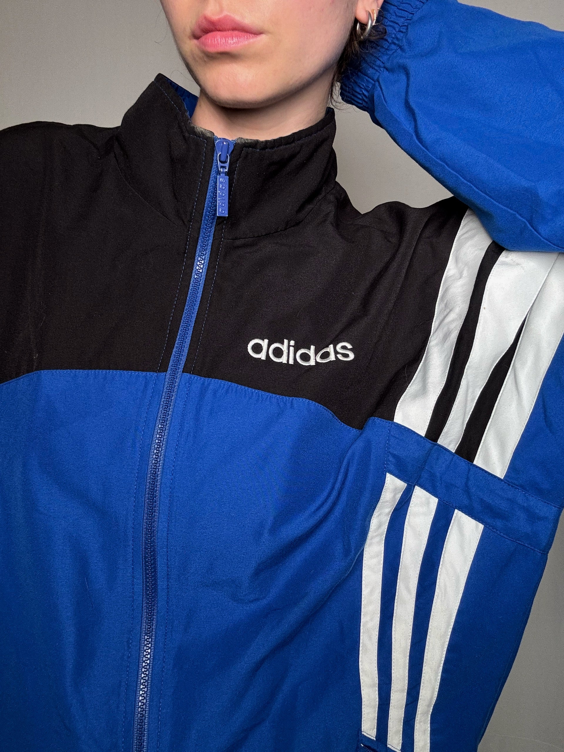 Jacket Adidas bleu/noir M vintage
