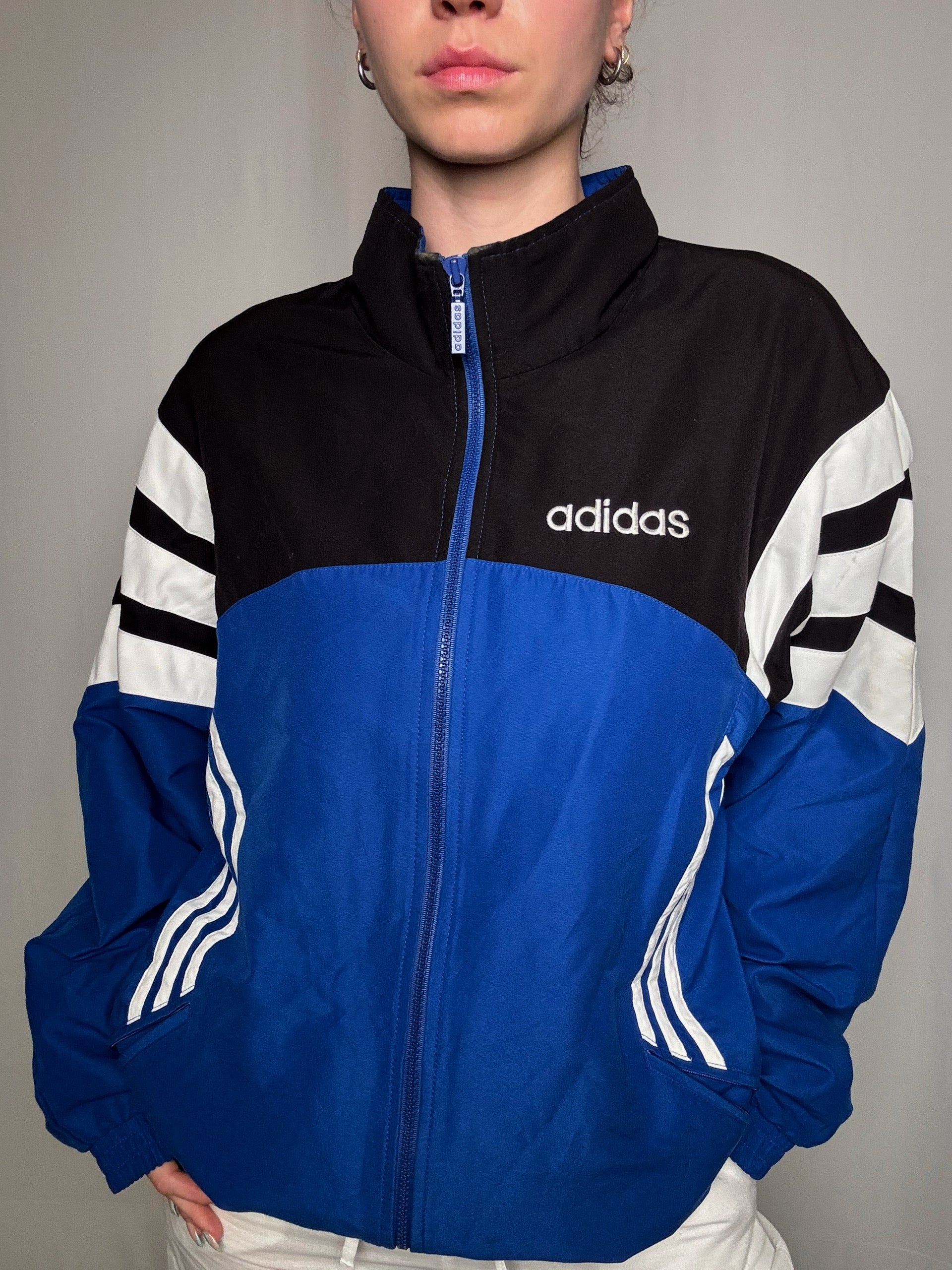 Jacket Adidas bleu/noir M vintage