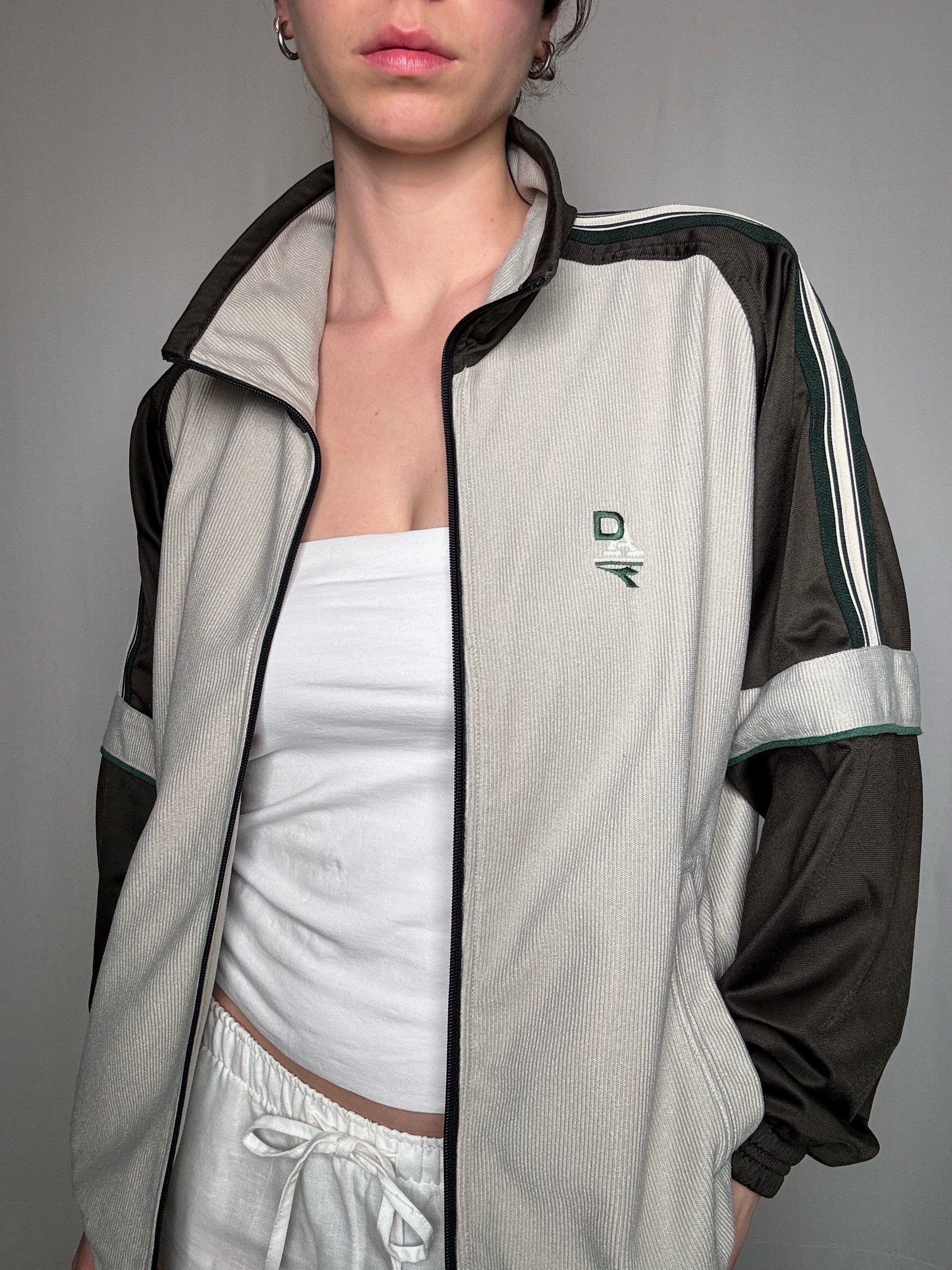 Jacket de sport Diadora beige kaki L vintage