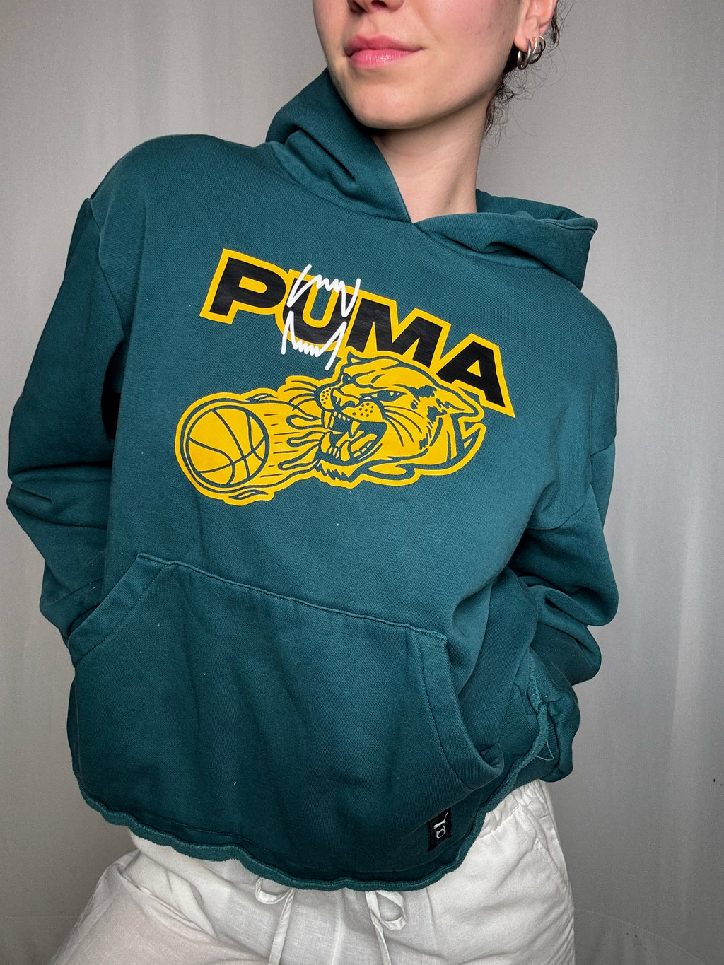 Puma L vintage teal sweatshirt