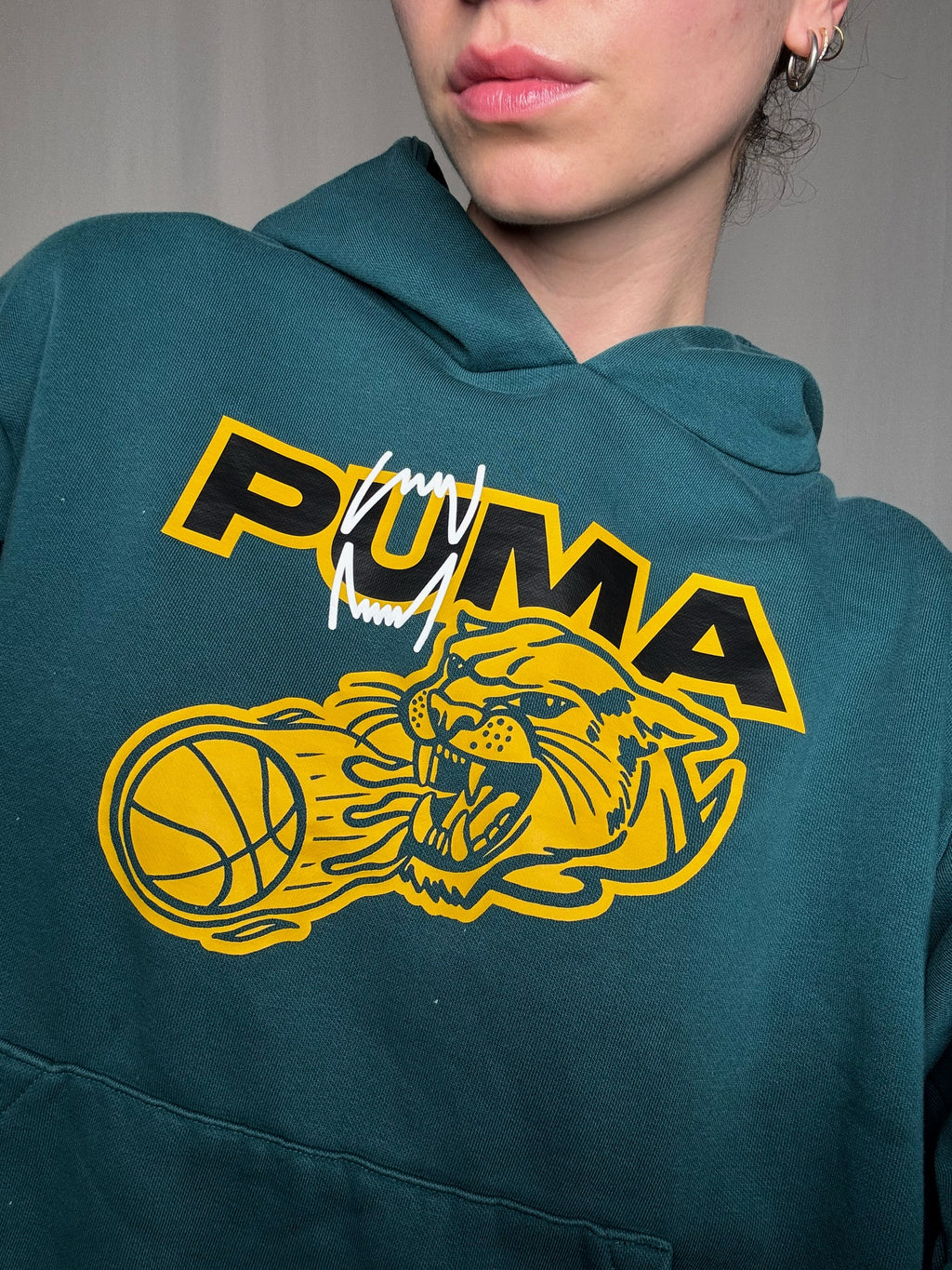 Puma L vintage teal sweatshirt
