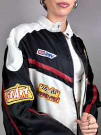 XXL Vintage Black and White Racing Jacket