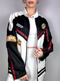 XXL Vintage Black and White Racing Jacket