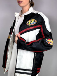 XXL Vintage Black and White Racing Jacket