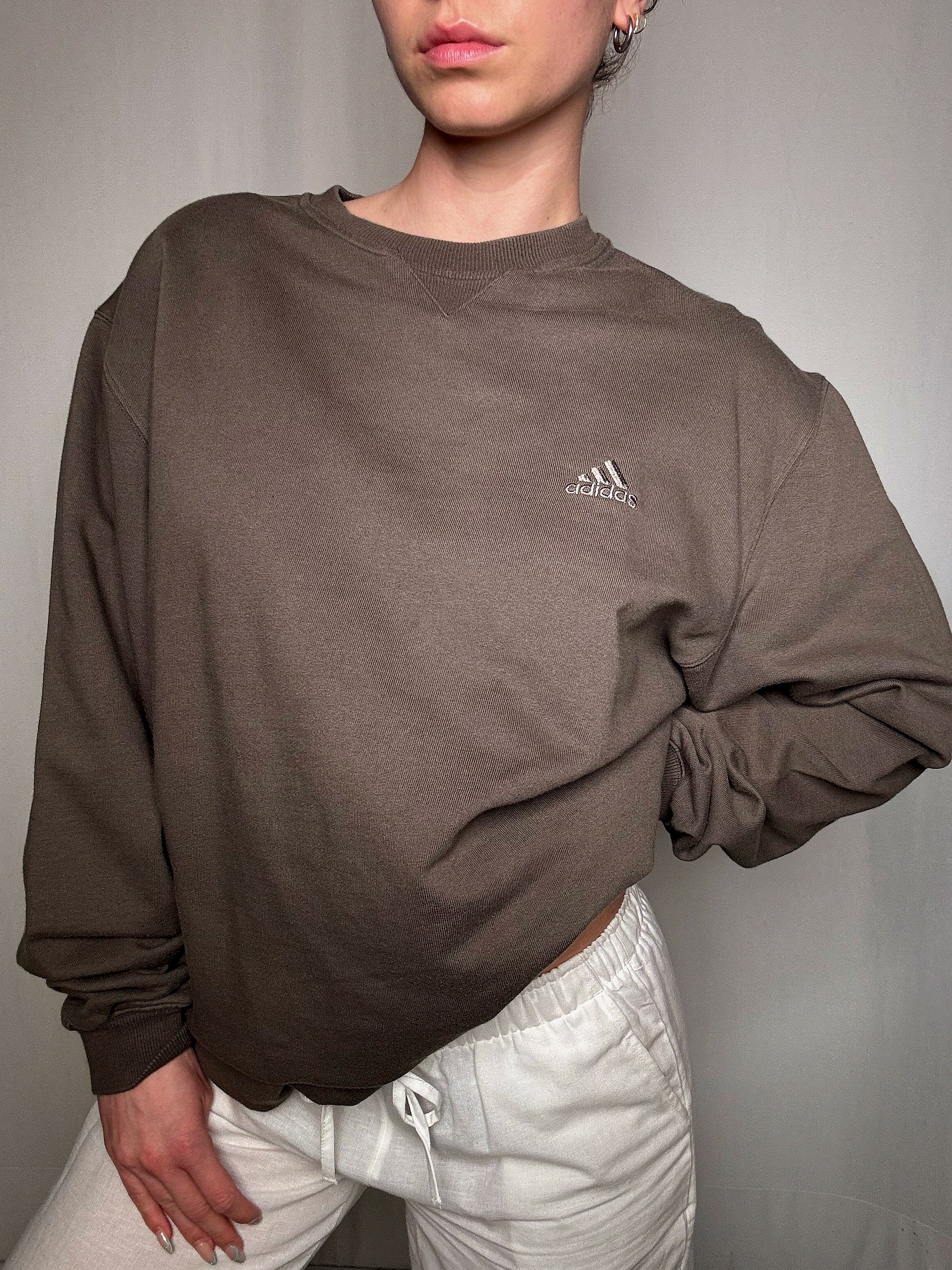 Braunes Adidas Sweatshirt Gr. L, Vintage