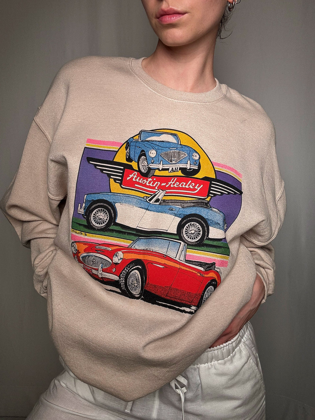 Beiges Sweatshirt Austin-Healey L vintage