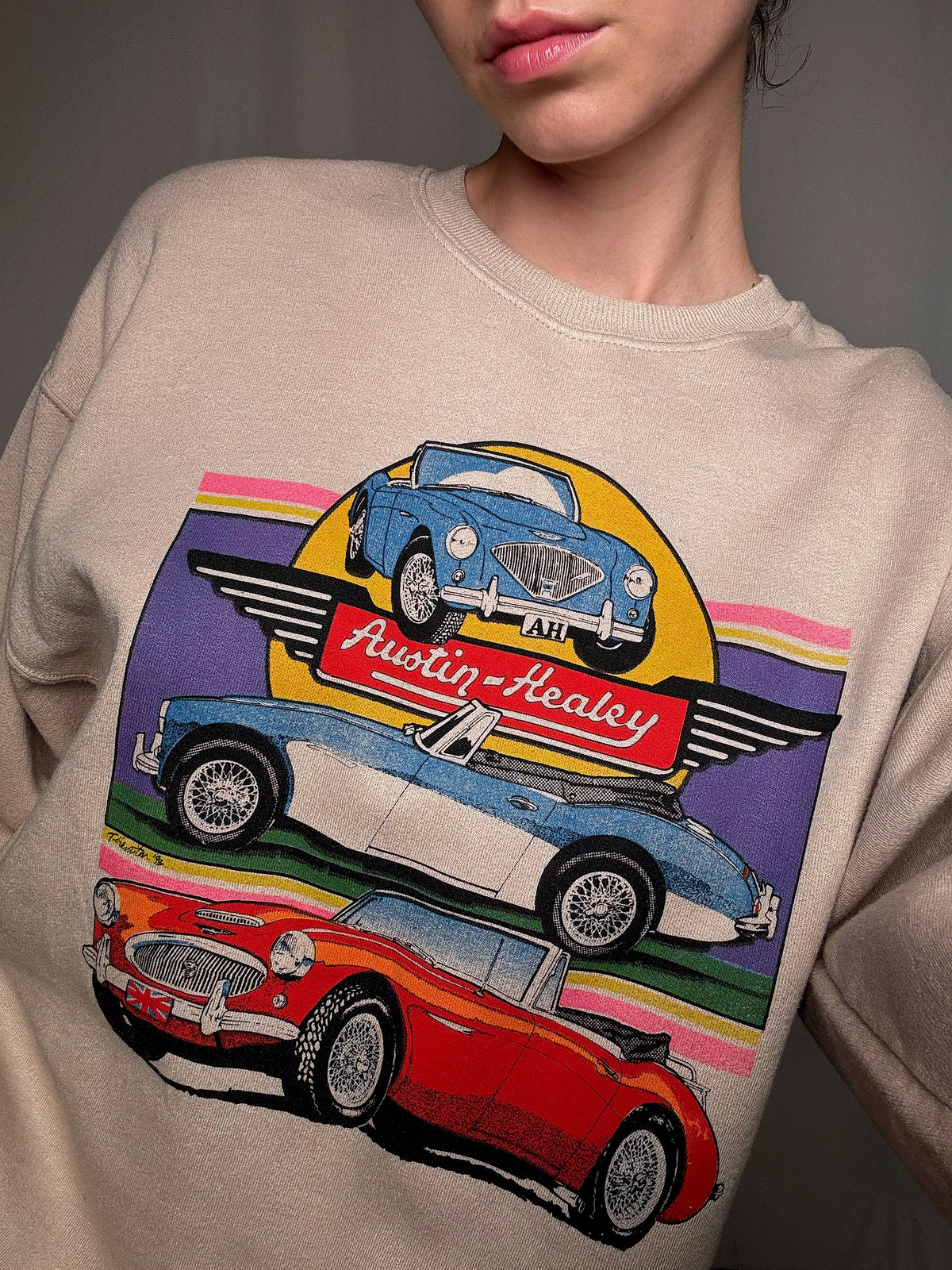 Beiges Sweatshirt Austin-Healey L vintage