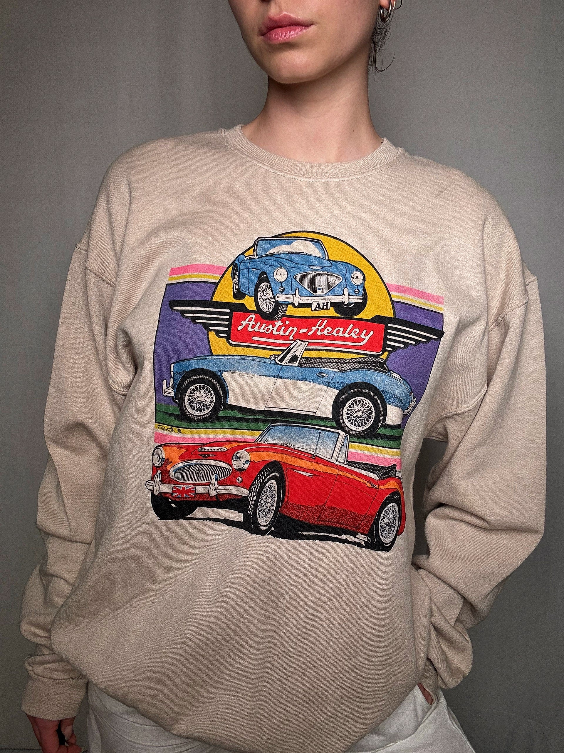 Beiges Sweatshirt Austin-Healey L vintage