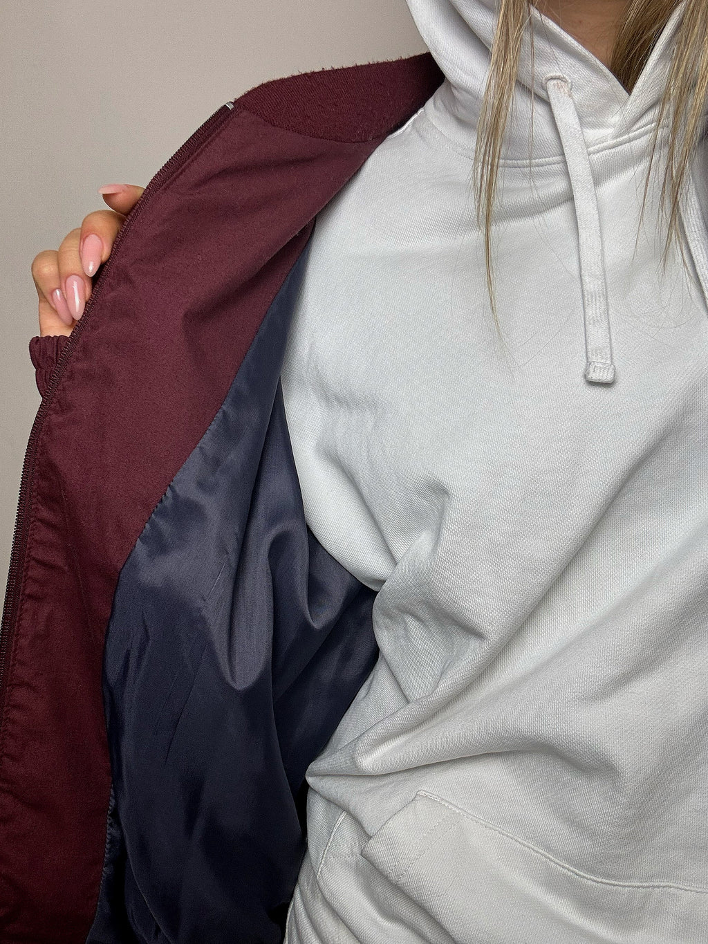 Bomber en coton bordeaux XL vintage
