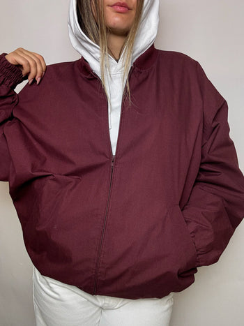 Bomber en coton bordeaux XL vintage
