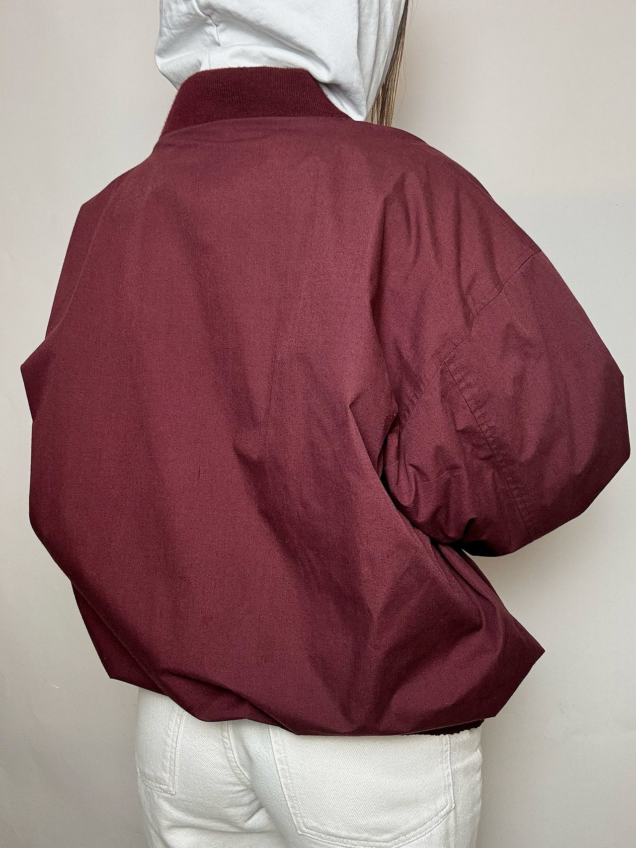 Bomber en coton bordeaux XL vintage
