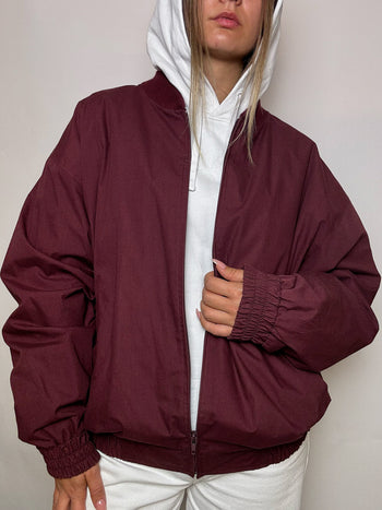 Bomber en coton bordeaux XL vintage