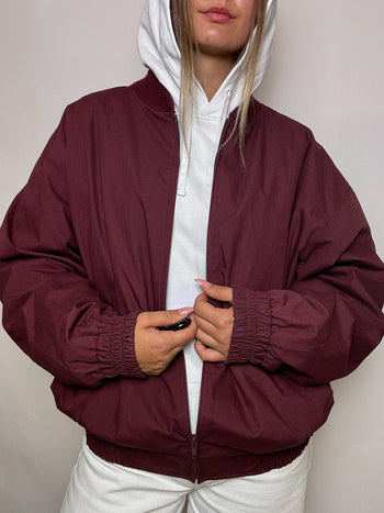 Bomber en coton bordeaux XL vintage