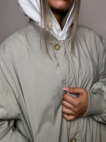 Bomber en coton gris LACOSTE XXL vintage