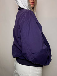 Vintage lila Baumwoll-Bomberjacke XL