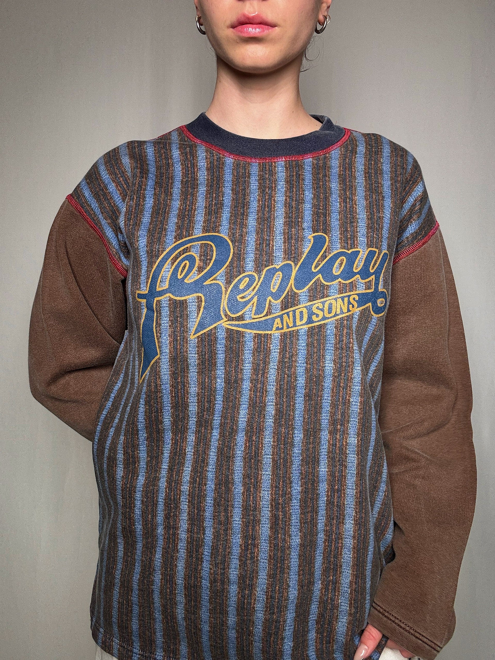 Sweat à rayures Replay and sons S/M vintage