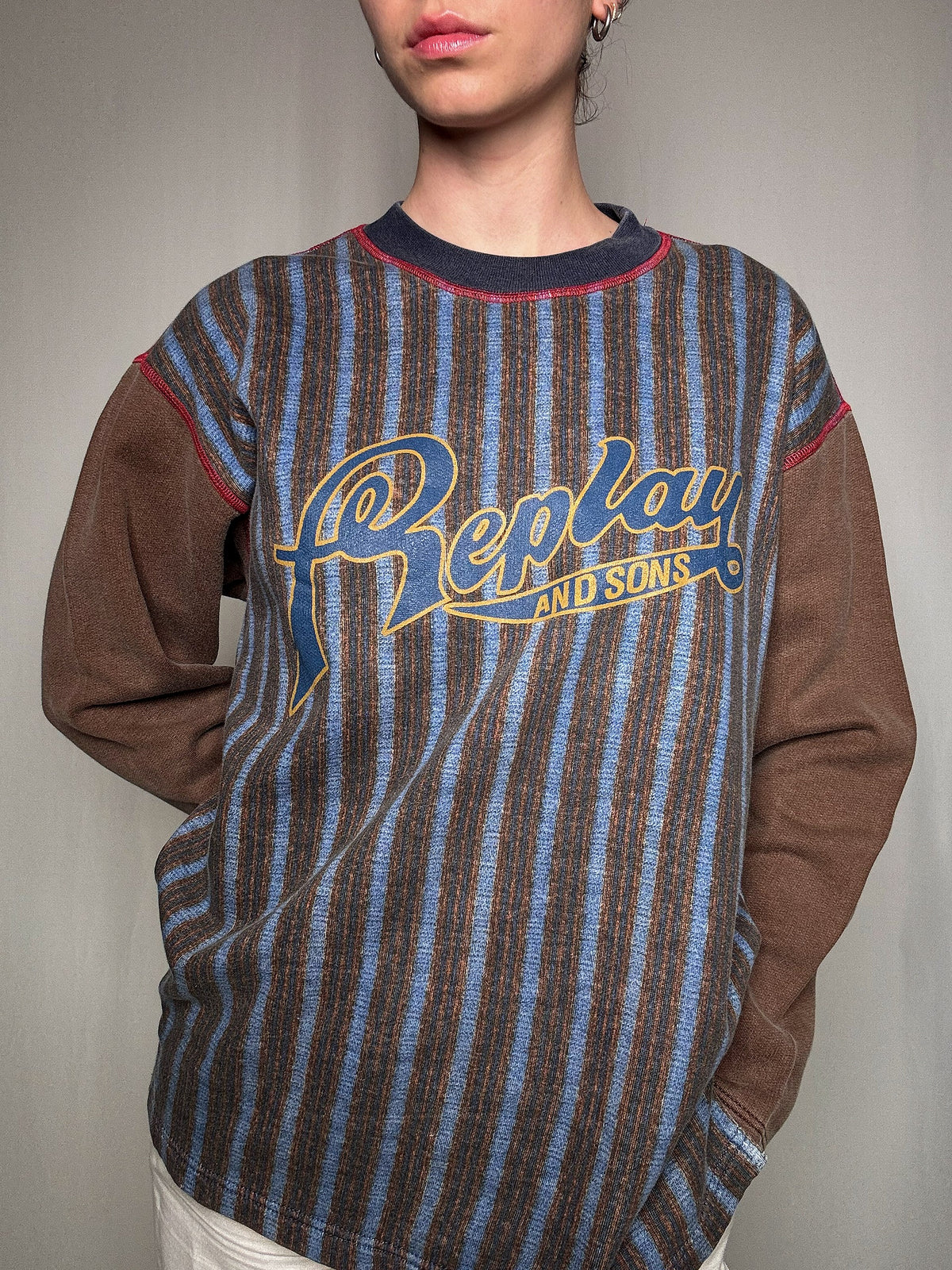 Sweat à rayures Replay and sons S/M vintage