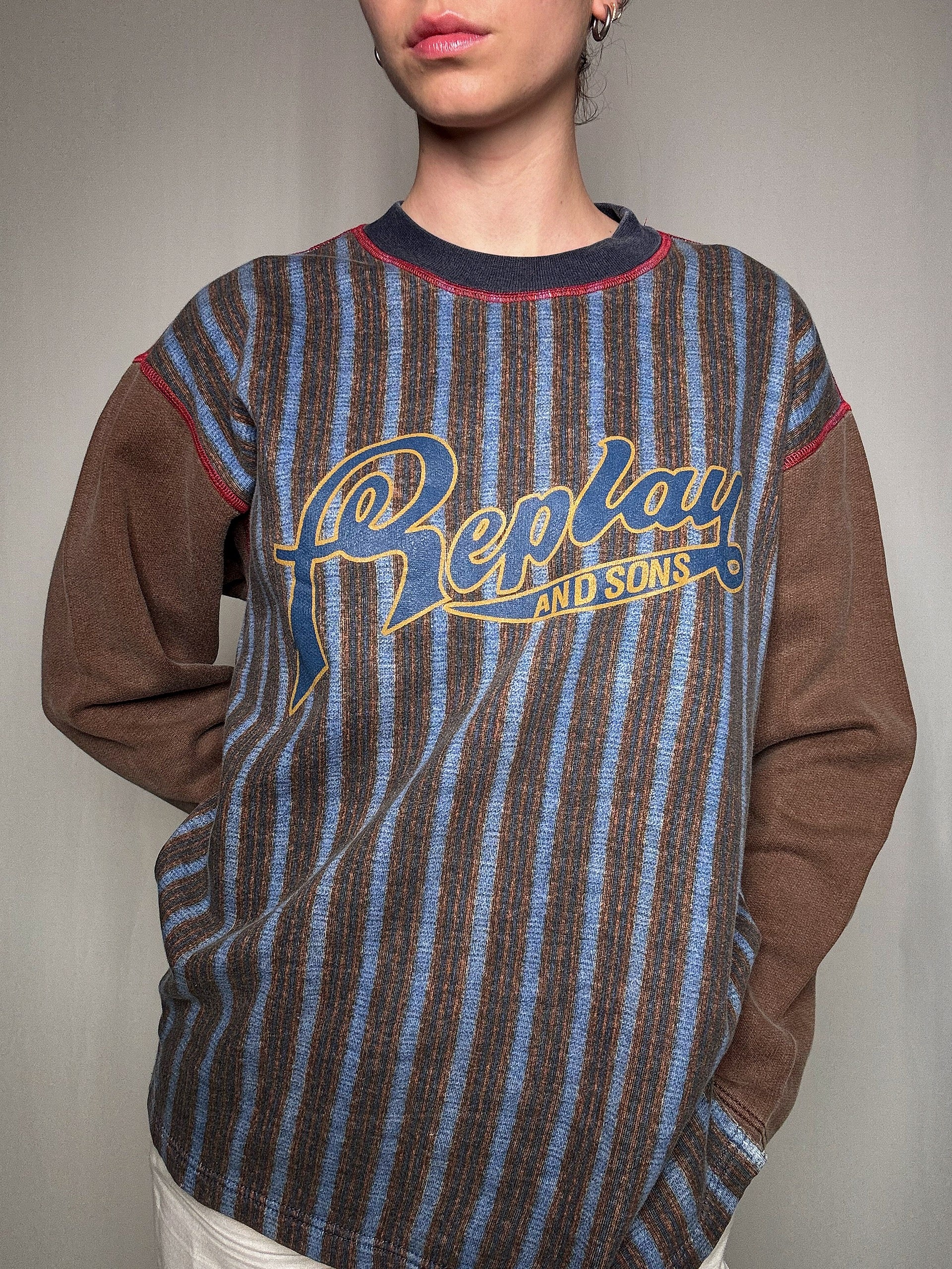 Sweat à rayures Replay and sons S/M vintage