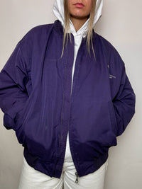 Vintage lila Baumwoll-Bomberjacke XL