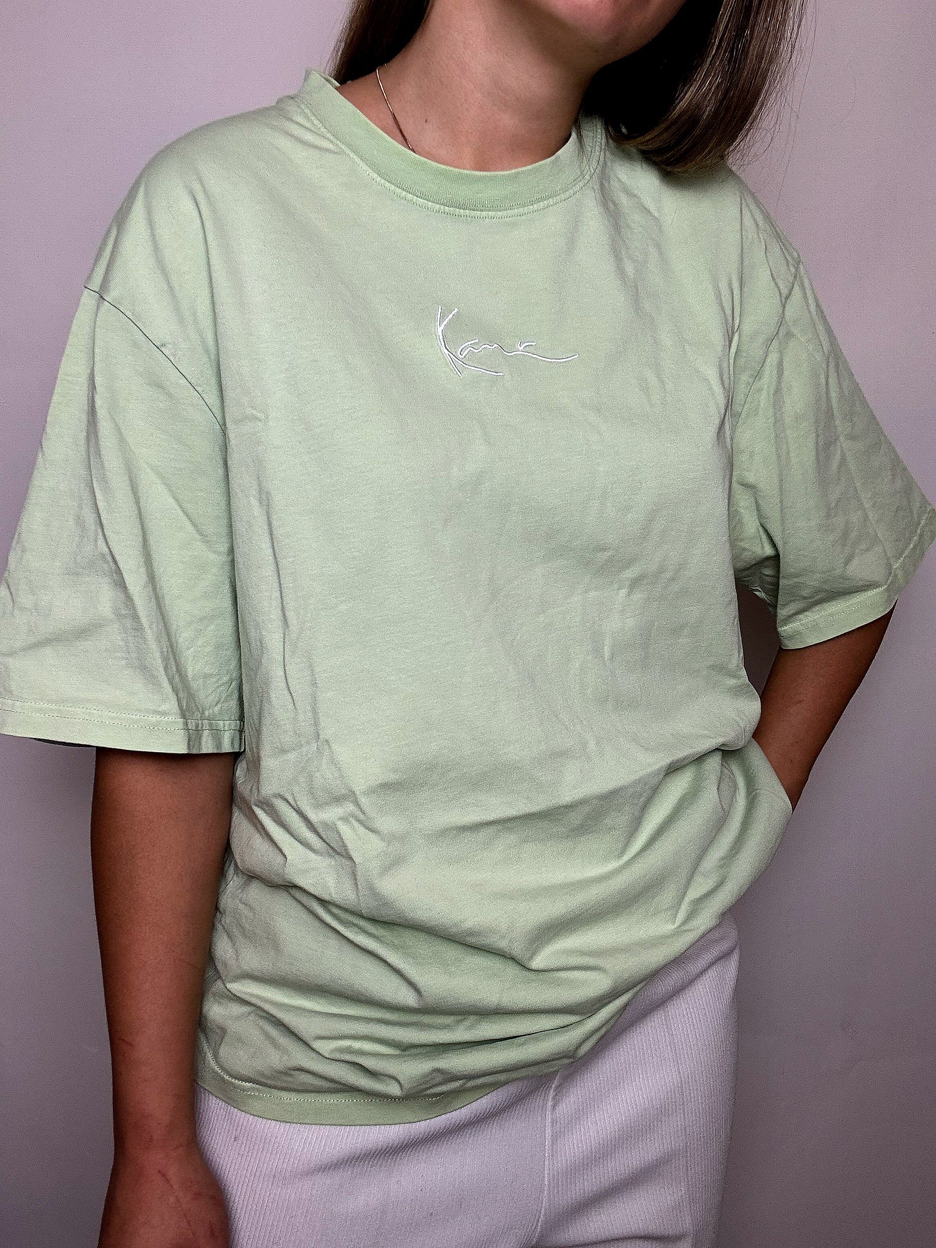 Vintage KANIE hellgrünes T-Shirt, XL