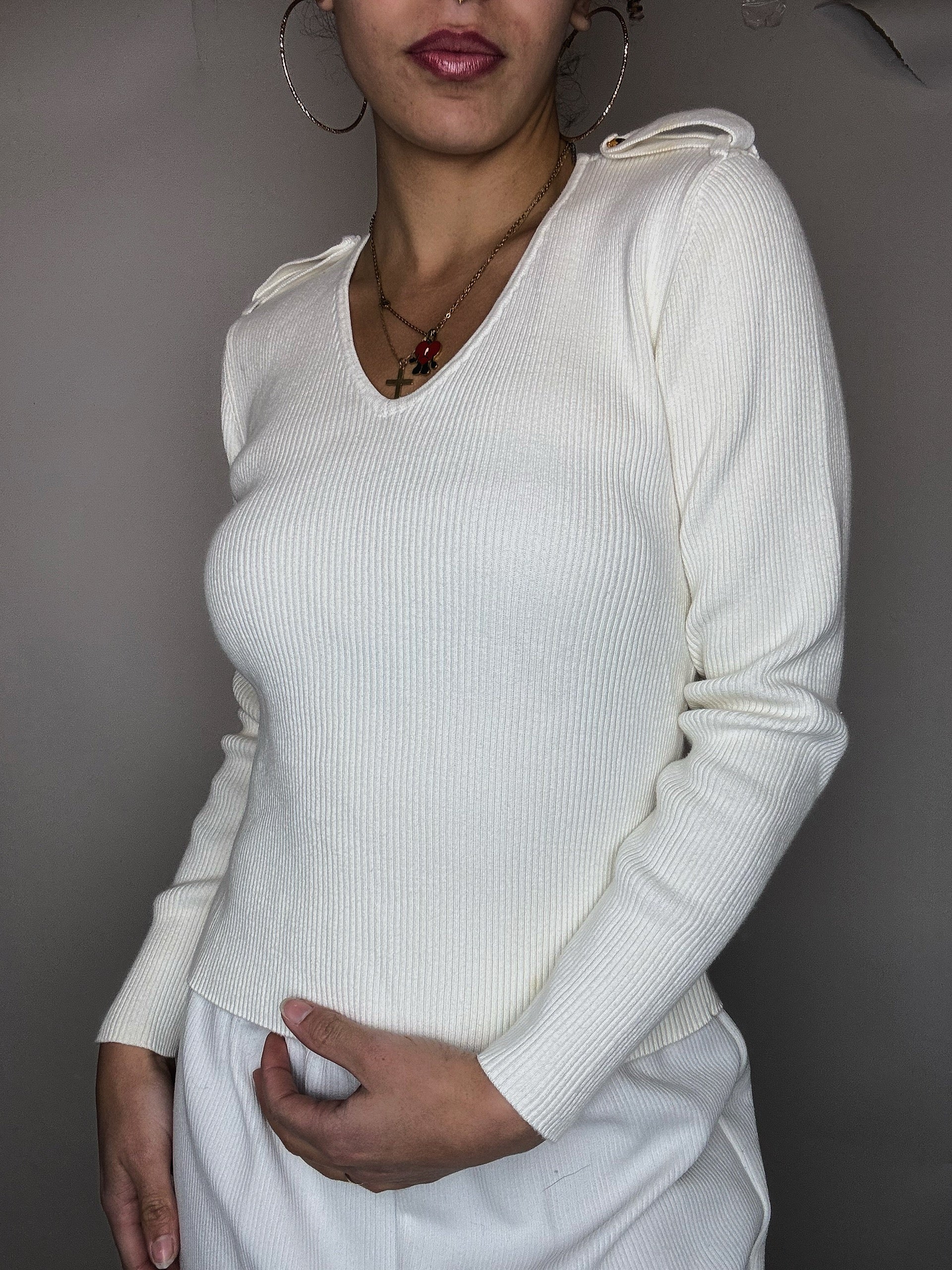 Pull blanc cassé Ralph Lauren S vintage