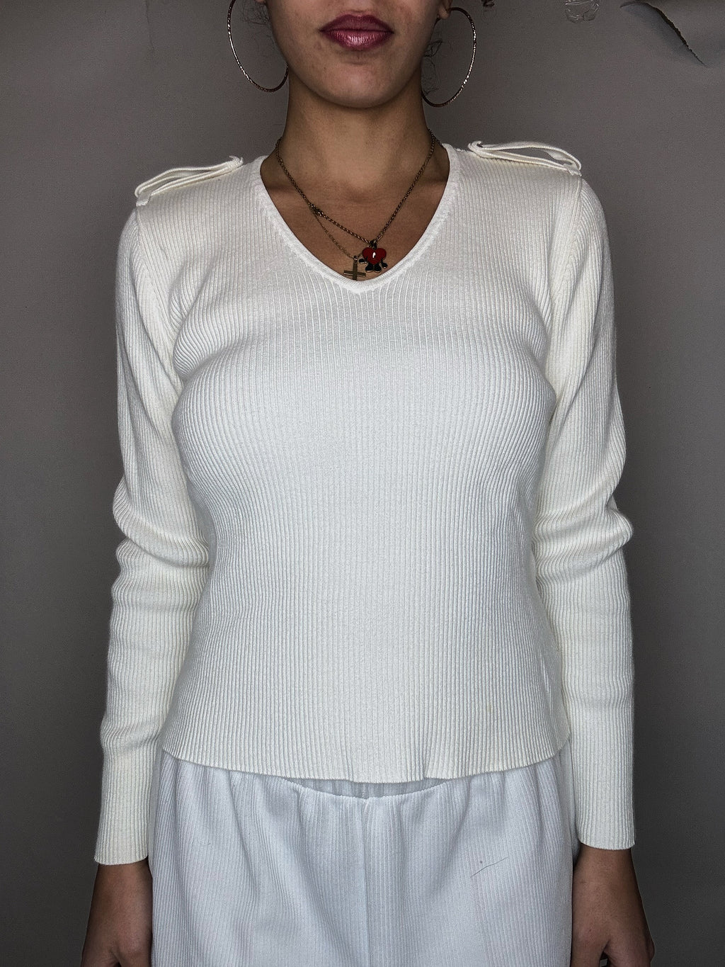 Pull blanc cassé Ralph Lauren S vintage