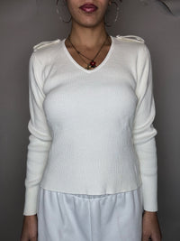 Pull blanc cassé Ralph Lauren S vintage