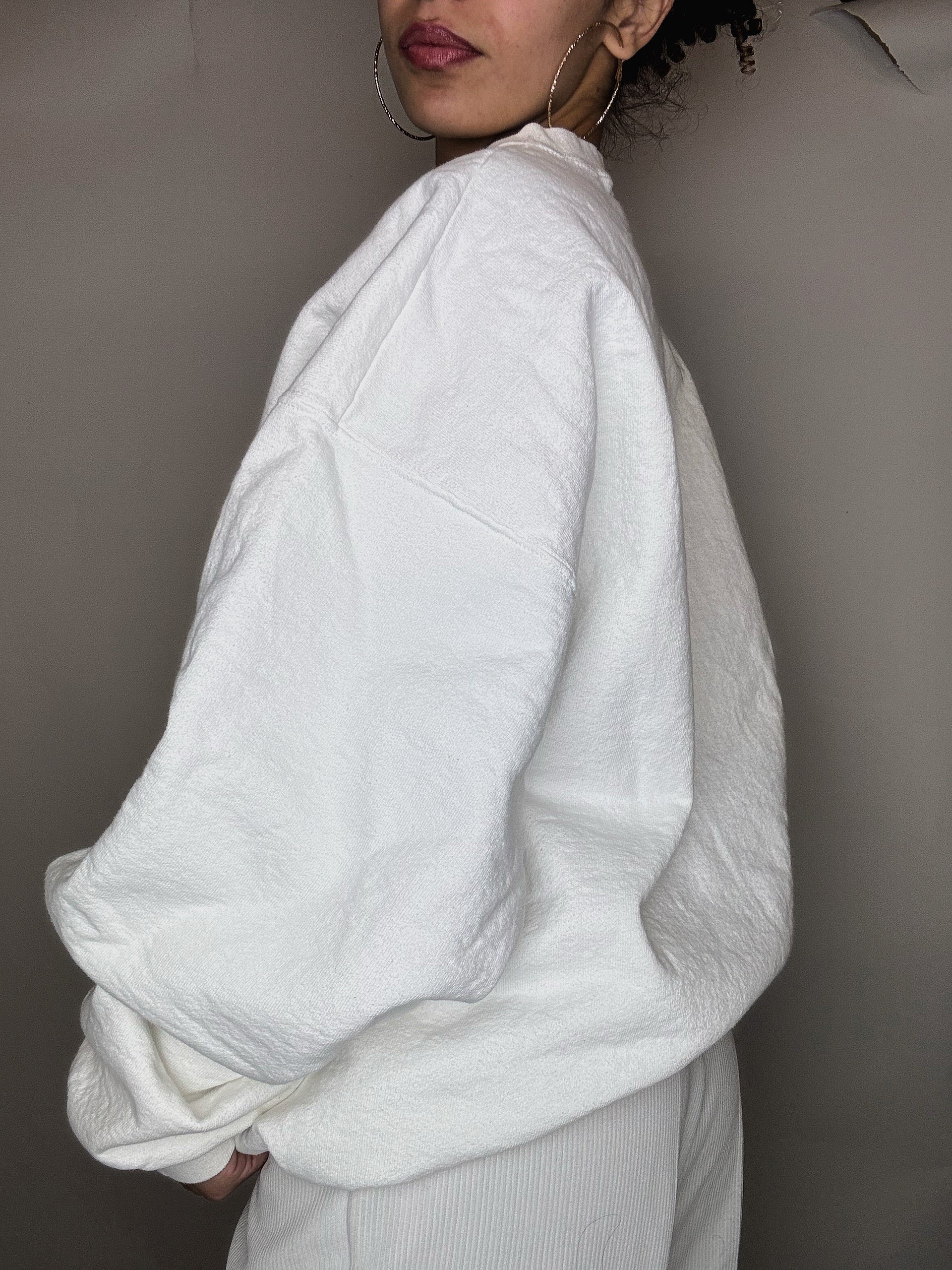 Sweat crewneck blanc XXL vintage