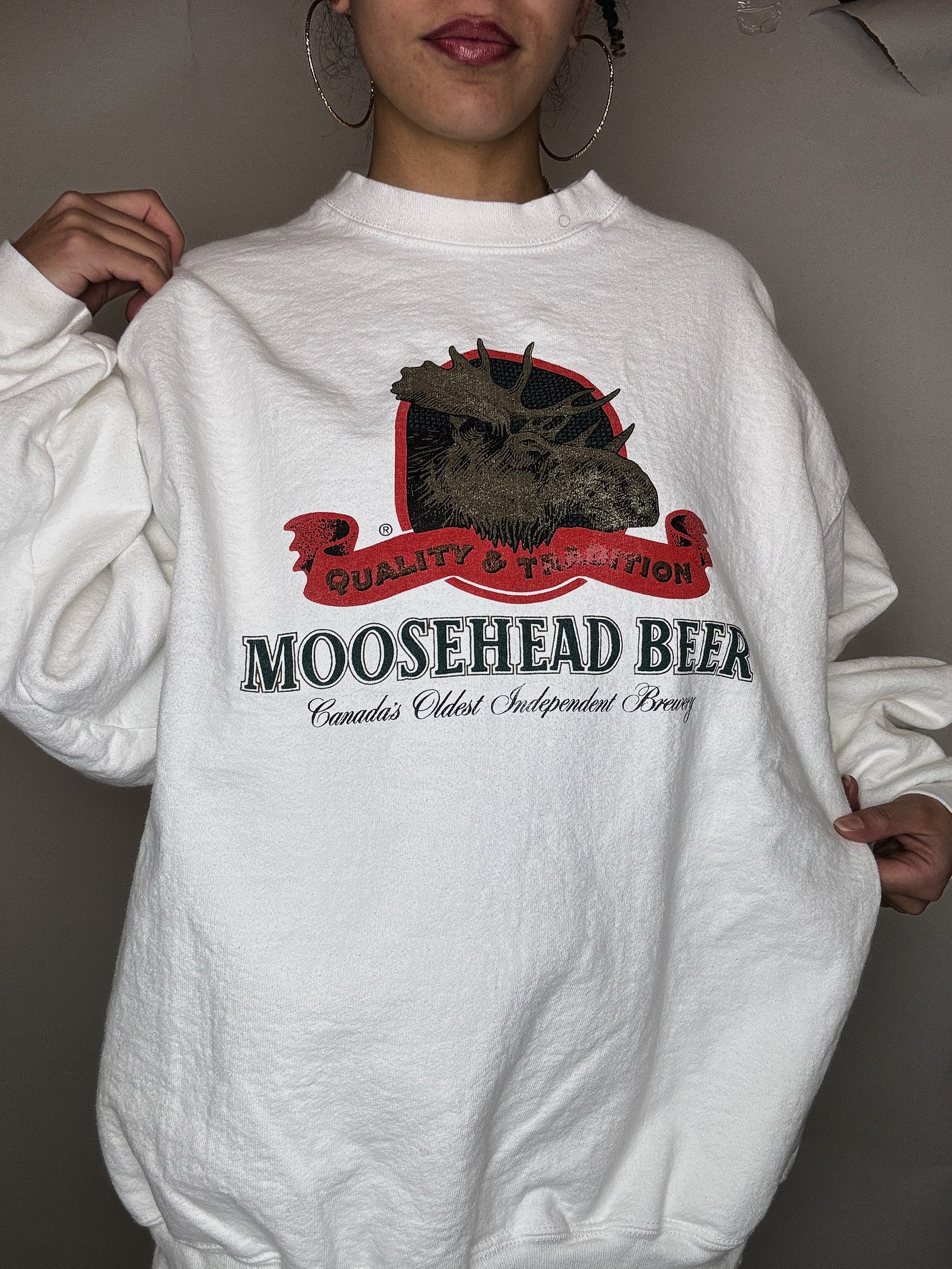 Sweat crewneck blanc XXL vintage