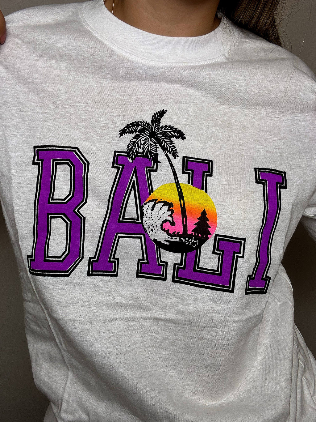 BALI M Vintage weißes T-Shirt