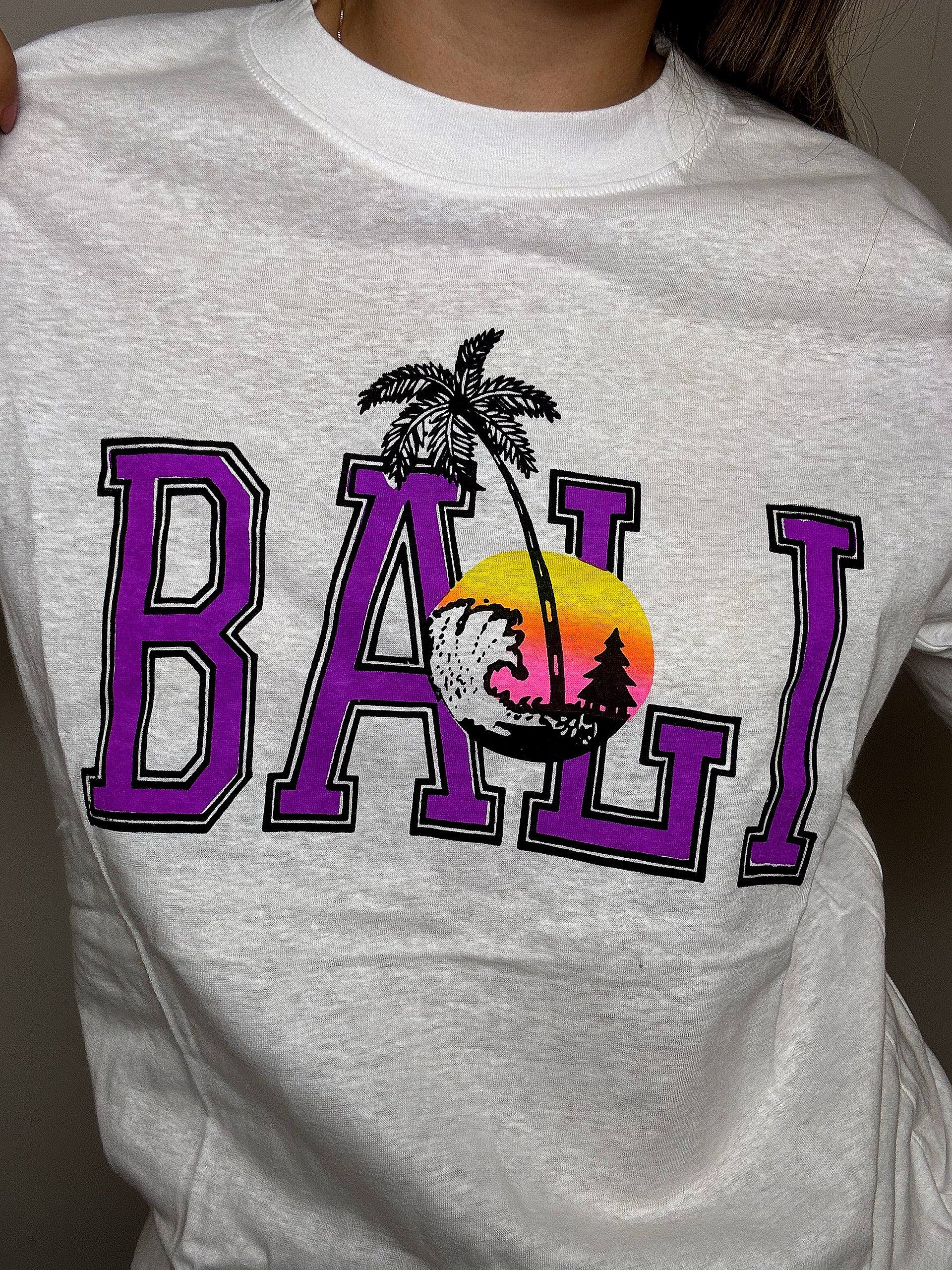BALI M Vintage weißes T-Shirt